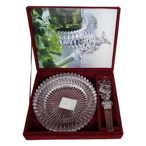 Mikasa Diamond Fire Crystal Wine Set Red Velvet Box NWT‎